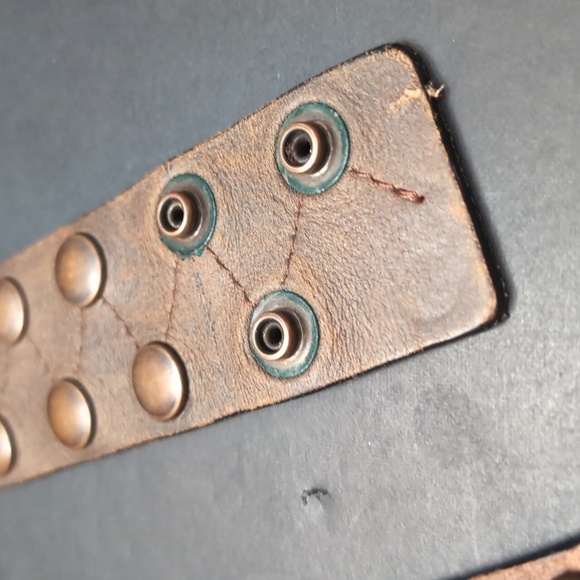 Cirque De Soleil Women's Brown Leather Studded Belt,M. - Picture 9 of 10